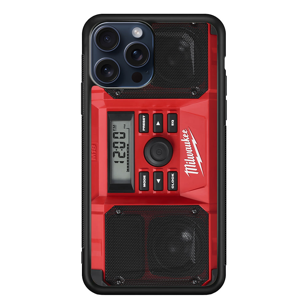 Milwaukee Tool Radio iPhone 15 Pro Max Case | Slim Rubber Case for iPhone 15 Pro Max