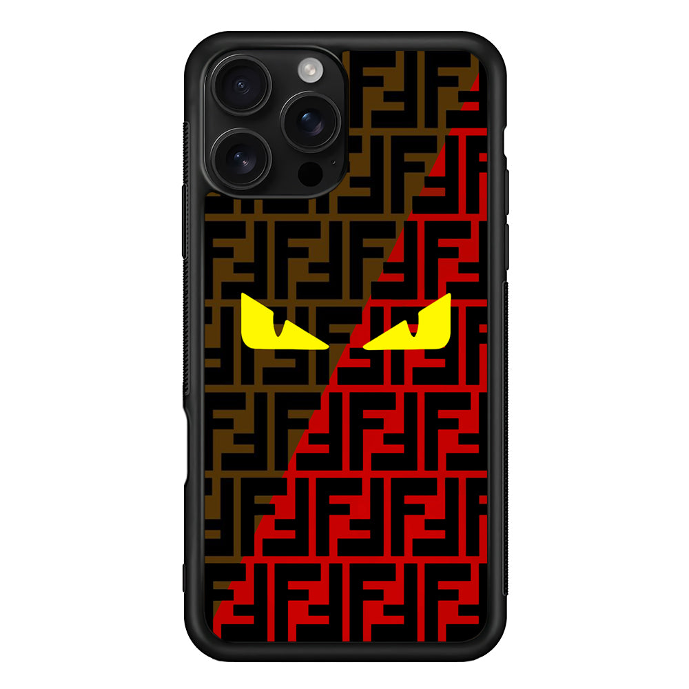 Fendi Choco Red iPhone 16 Pro Case | Slim Rubber Case for iPhone 16 Pro