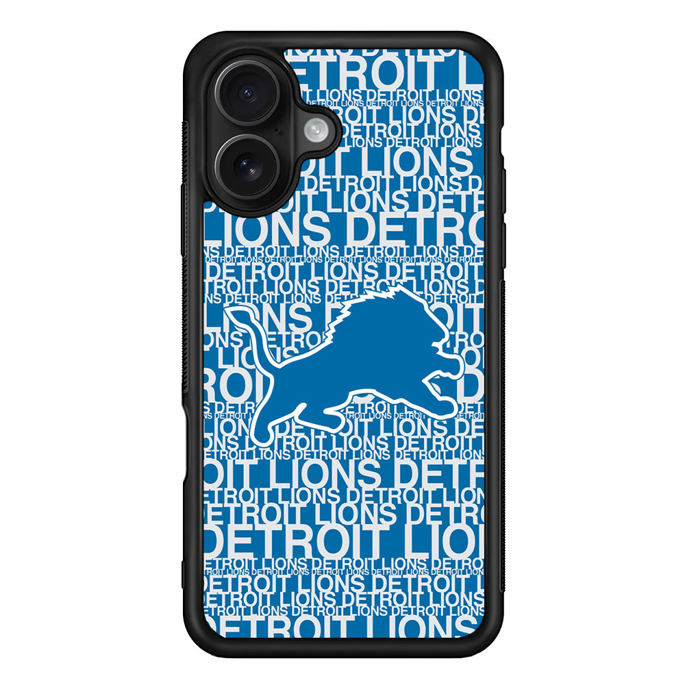 Detroit Lions Pattern iPhone 16 Case - Oxvistore