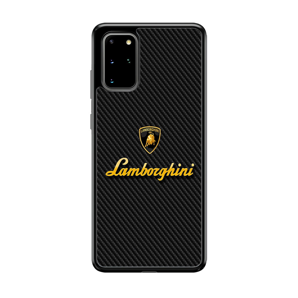 Lamborghini Black Carbon Logo Samsung Galaxy S20 Plus Case | Slim Rubber Case for Samsung Galaxy S20 Plus