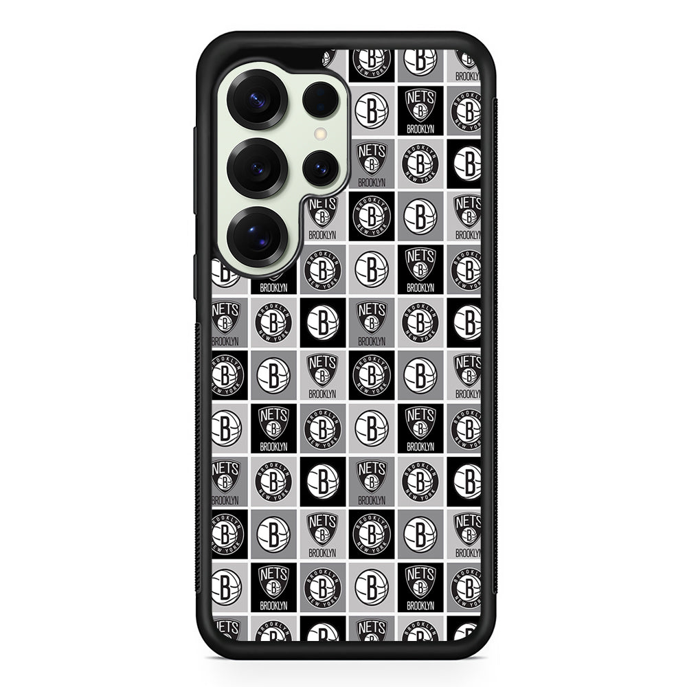 Brooklyn Nets Pattern Samsung Galaxy S25 Ultra Case | Durable Rubber Case for Samsung Galaxy S25 Ultra