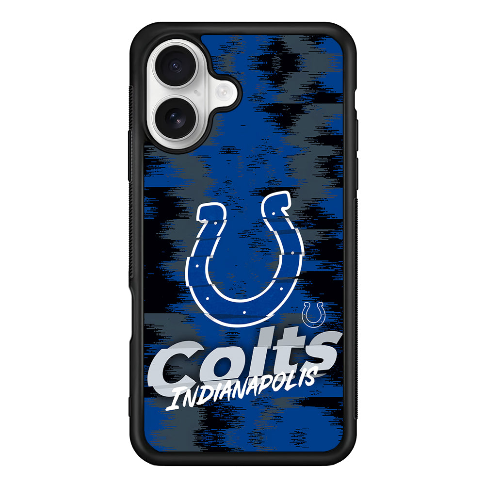 Indianapolis Colts Abstract Color iPhone 16 Plus Case | Durable Protective Rubber Cover