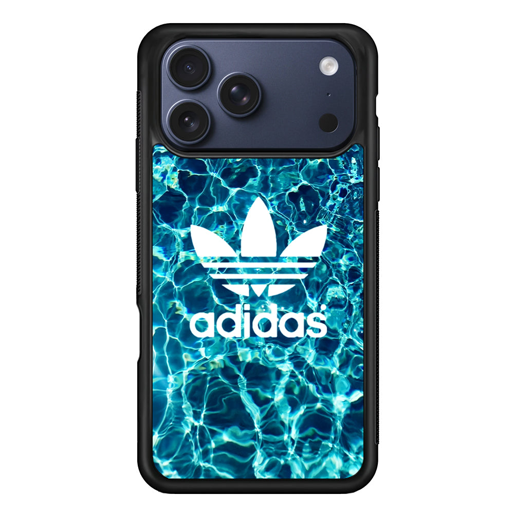 Adidas Logo Water Background iPhone 17 Pro Max Case | Durable Rubber Case for iPhone 17 Pro Max