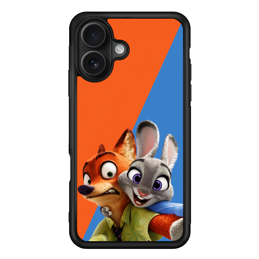 Zootopia Nick and Judy Selfie iPhone 16 Case - Oxvistore