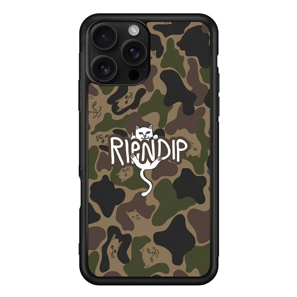 Rip N Dip Green Camo iPhone 16 Pro Case | Slim Rubber Case for iPhone 16 Pro