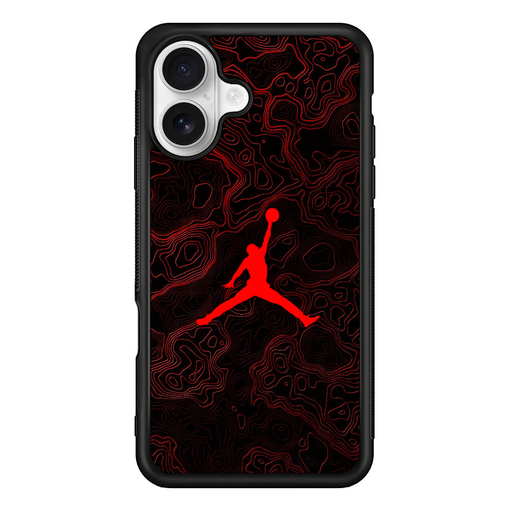 Air Jordan Logo Abstract Line iPhone 16 Plus Case – Slim Fit Protective Phone Case