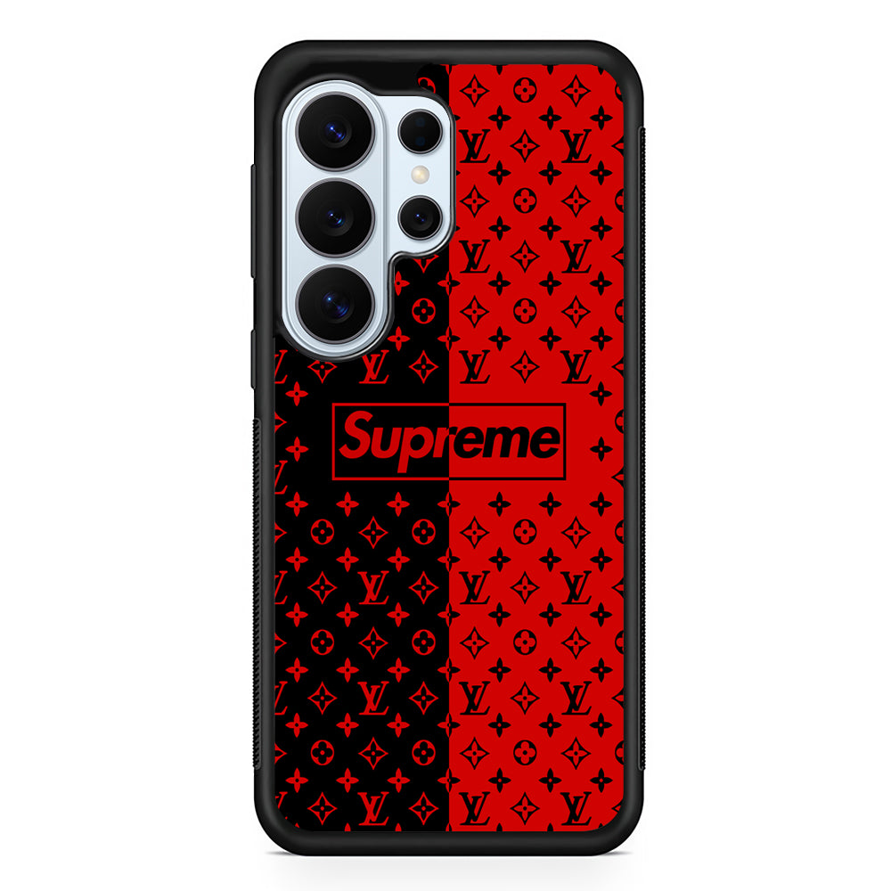 Louis Vuitton X Supreme Red Black Samsung Galaxy S26 Ultra Case | Protective Phone Cover