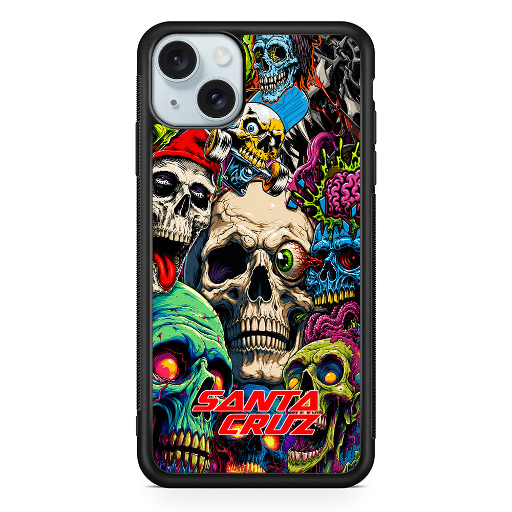 Santa Cruz Skateboard Skull iPhone 14 Case | Slim Rubber Case for iPhone 14