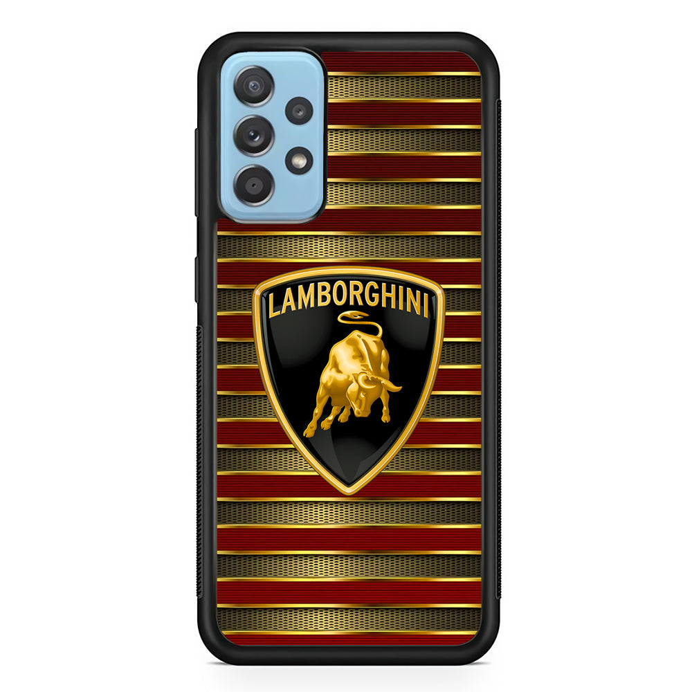 Lamborghini Red Gold Luxury Samsung Galaxy A72 Case | Slim Rubber Case for Samsung Galaxy A72