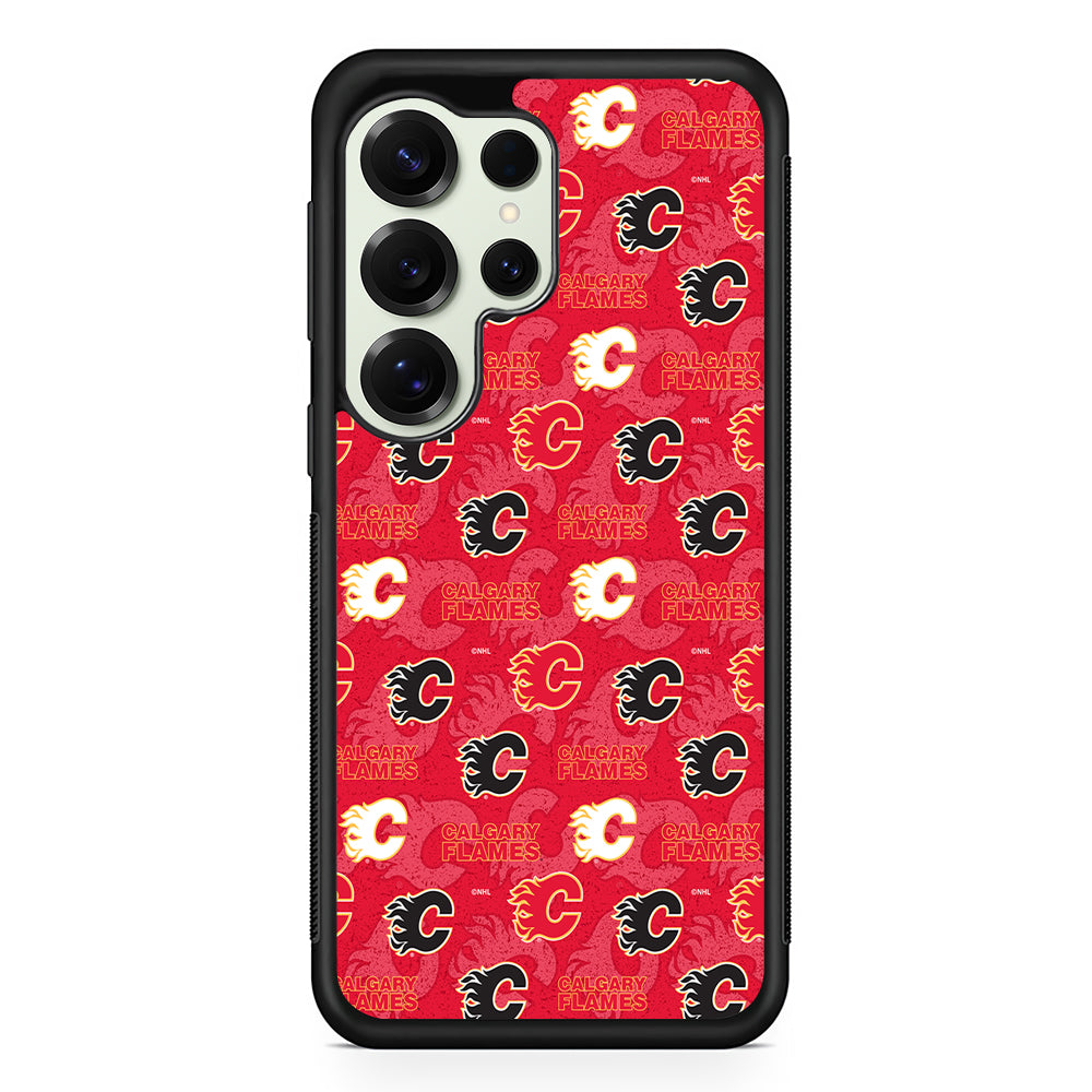 Calgary Flames Pattern Samsung Galaxy S25 Ultra Case | Durable Rubber Case for Samsung Galaxy S25 Ultra