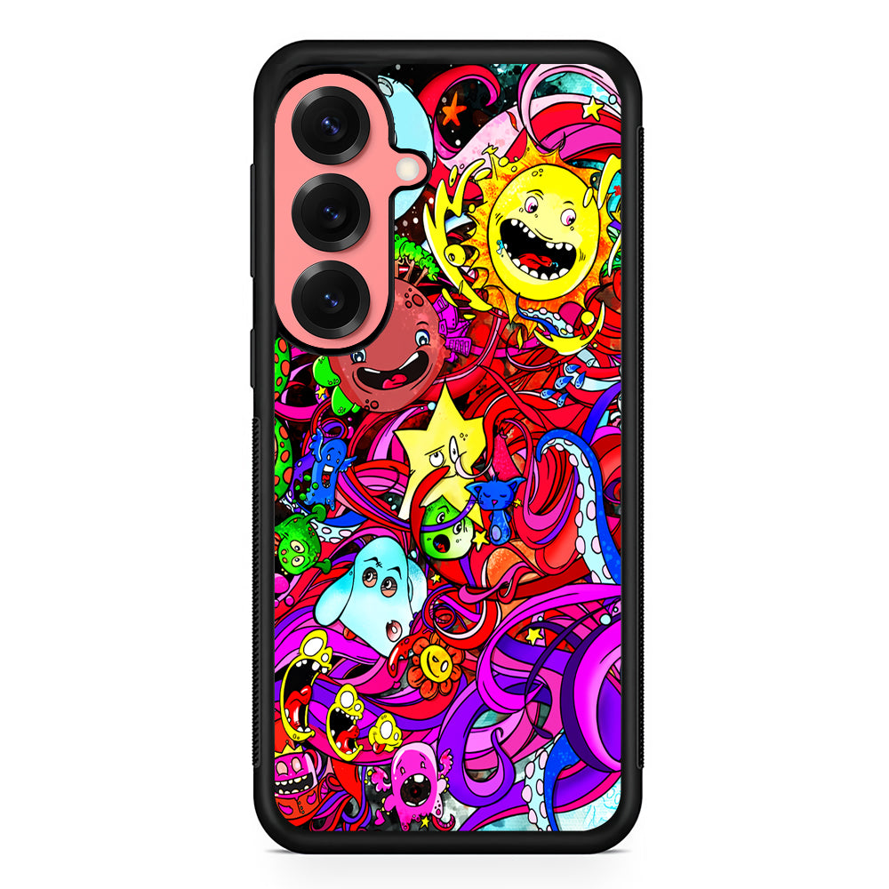 Planet Galaxy Doodle Art Samsung Galaxy S25 Case | Protective Case for Samsung Galaxy S25
