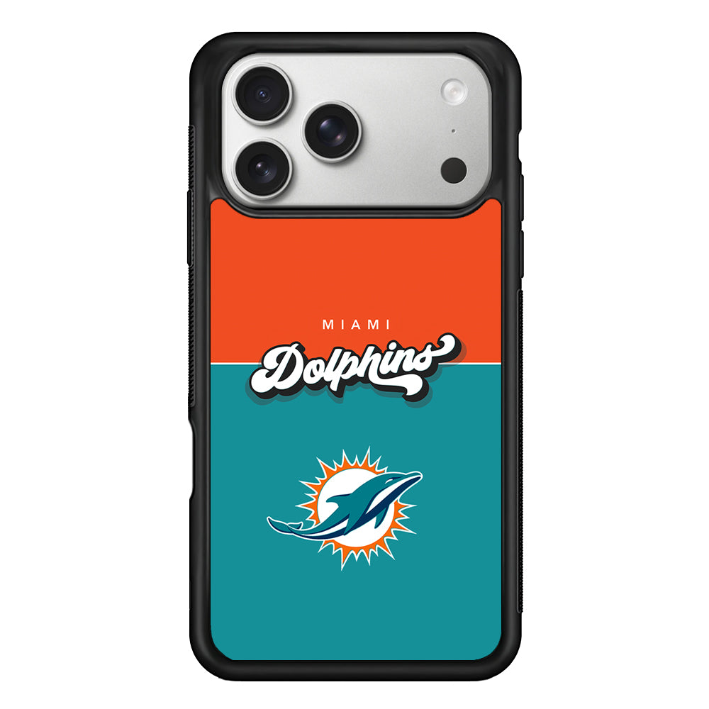 Miami Dolphins Orange Blue iPhone 17 Pro Case | Slim Rubber Case for iPhone 17 Pro
