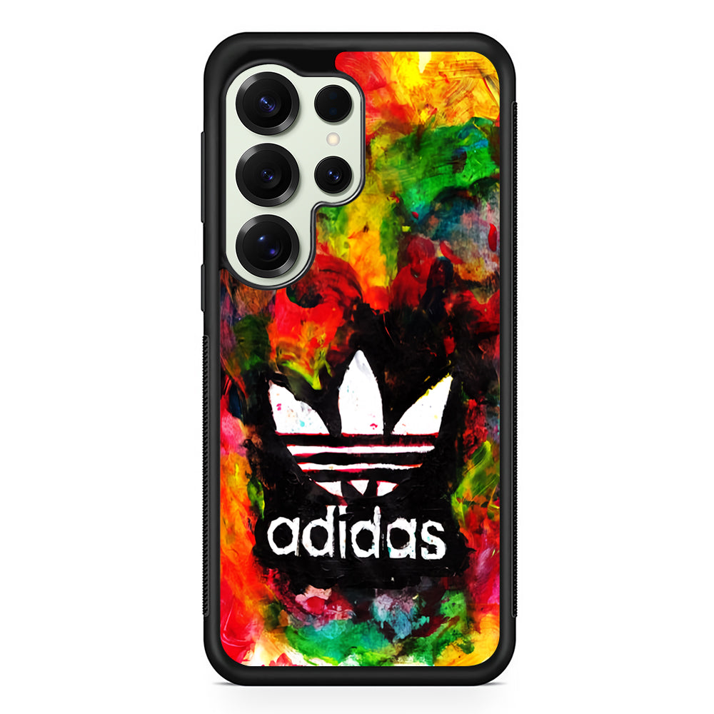 Adidas Logo Colorful Painting Samsung Galaxy S25 Ultra Case | Durable Rubber Case for Samsung Galaxy S25 Ultra