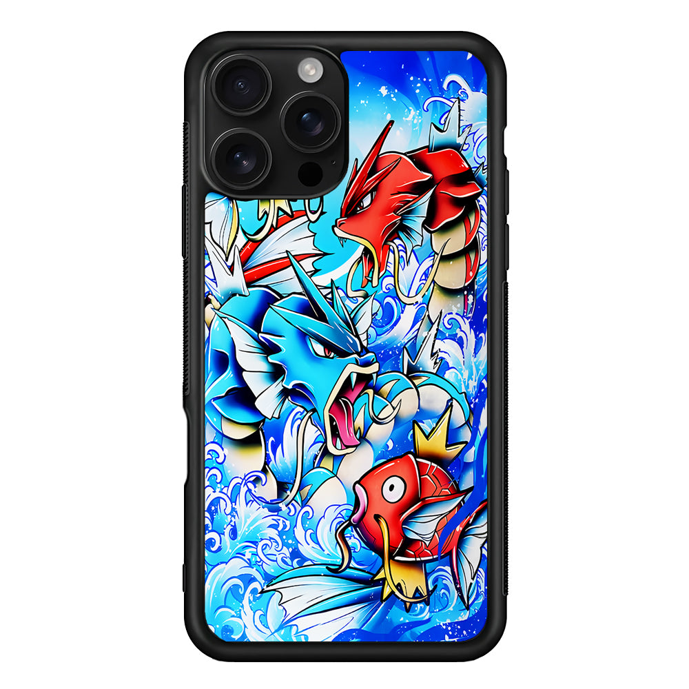 Pokemon Gyrados Magikarp iPhone 16 Pro Case | Durable Protective Case for iPhone 16 Pro