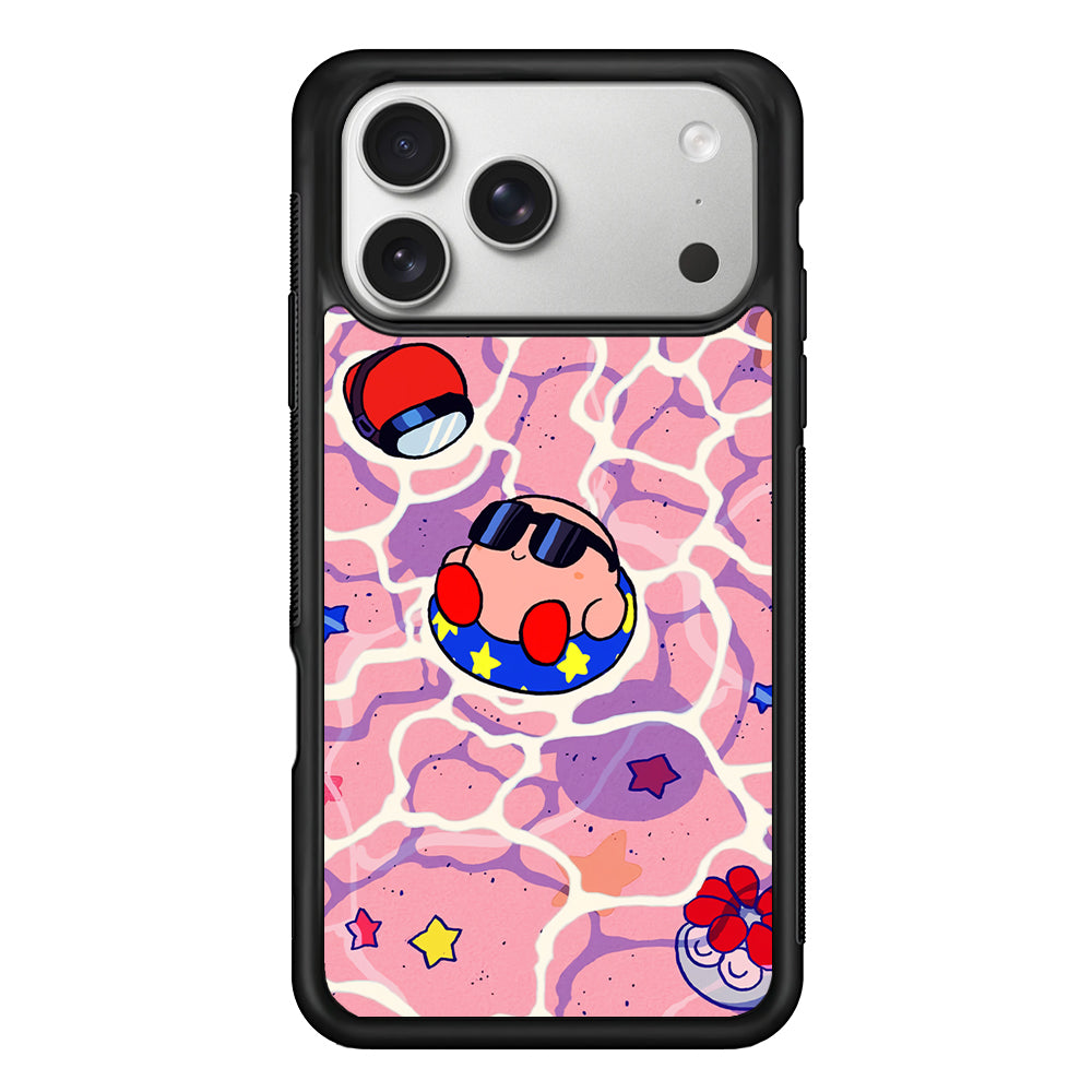 Kirby is Sunbathing on The Beach iPhone 17 Pro Case | Slim Rubber Case for iPhone 17 Pro