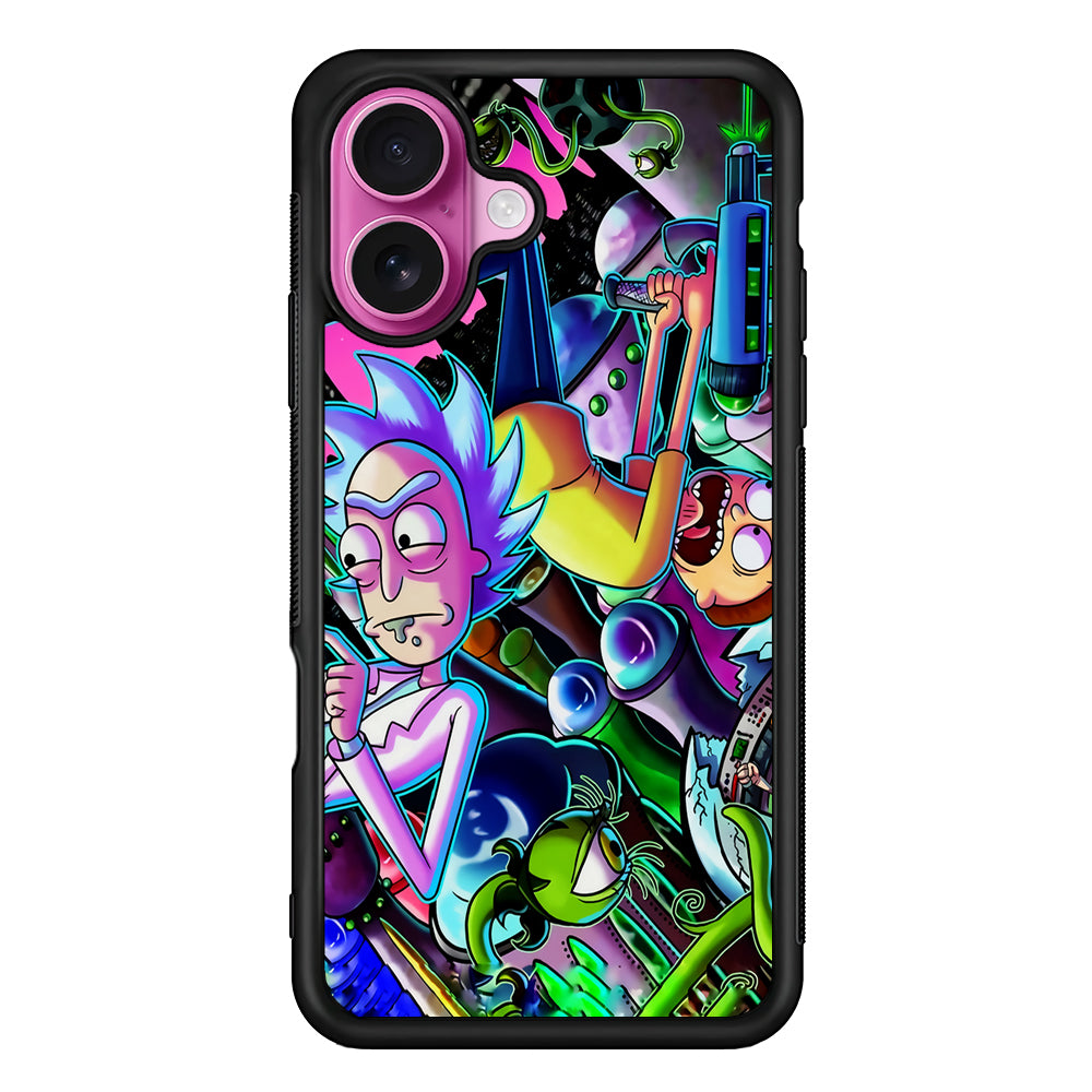 Rick and Morty Space Travel iPhone 17 Case | Slim Protective Rubber Phone Cover