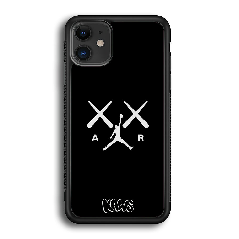 Kaws Air Jordan Midnight Black iPhone 12 Case | Slim Rubber Case for iPhone 12