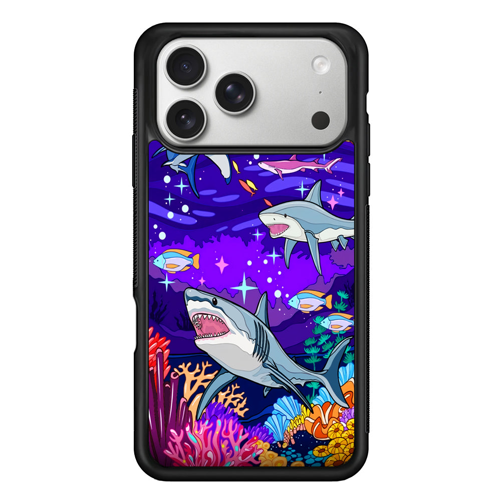 Shark Fish Cartoon iPhone 17 Pro Case | Slim Rubber Case for iPhone 17 Pro