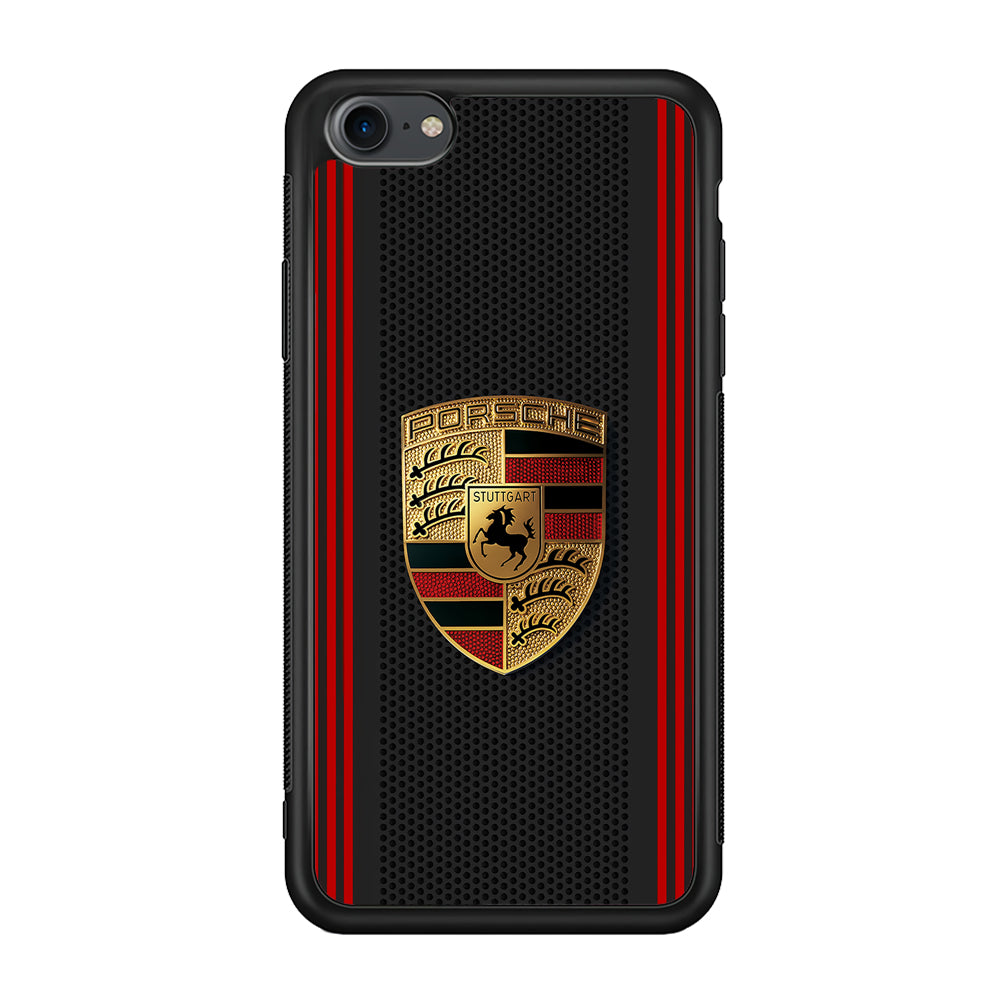 Porsche Gold Emblem iPhone 8 Case | Slim Rubber Case for iPhone 8
