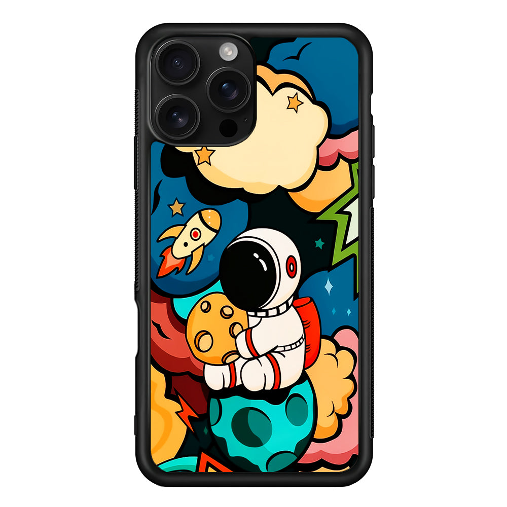 Cute Astronaut Hug The Planet iPhone 16 Pro Case | Durable Protective Case for iPhone 16 Pro