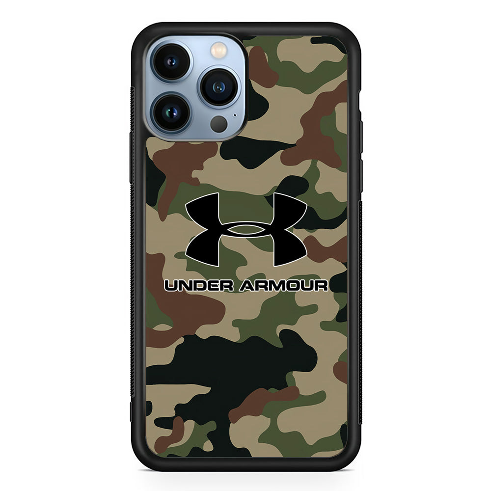 Under Armour Green Camo iPhone 15 Pro Max Case | Slim Rubber Case for iPhone 15 Pro Max