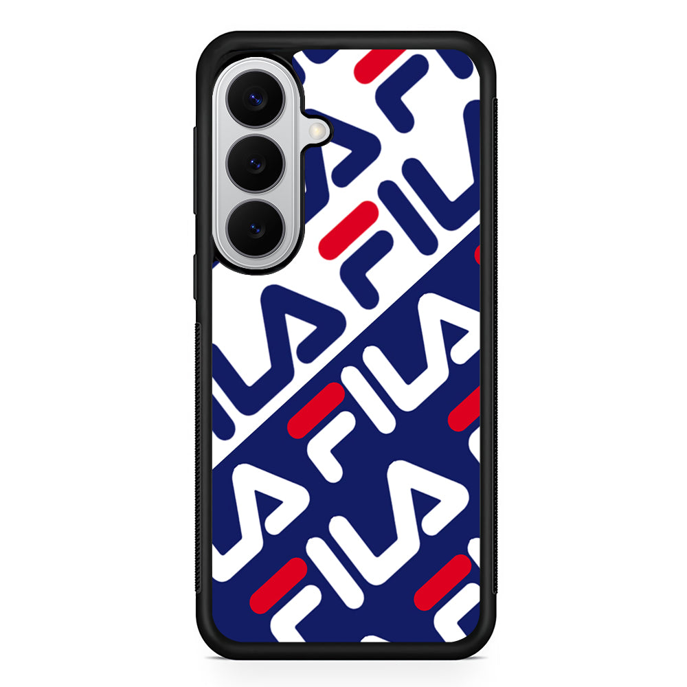 Fila Patern in Slope Samsung Galaxy S26 Case | Slim Rubber Case for Samsung Galaxy S26