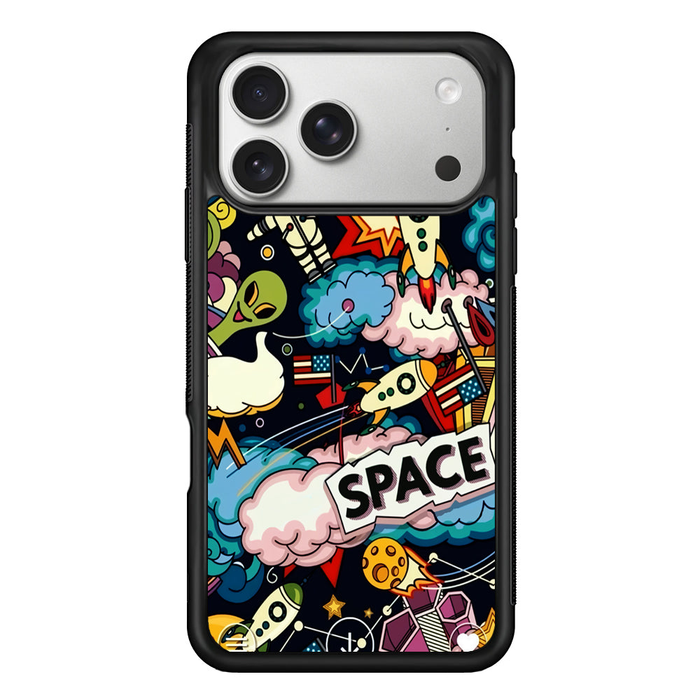 Cartoon Space Rockets iPhone 17 Pro Case | Slim Rubber Case for iPhone 17 Pro