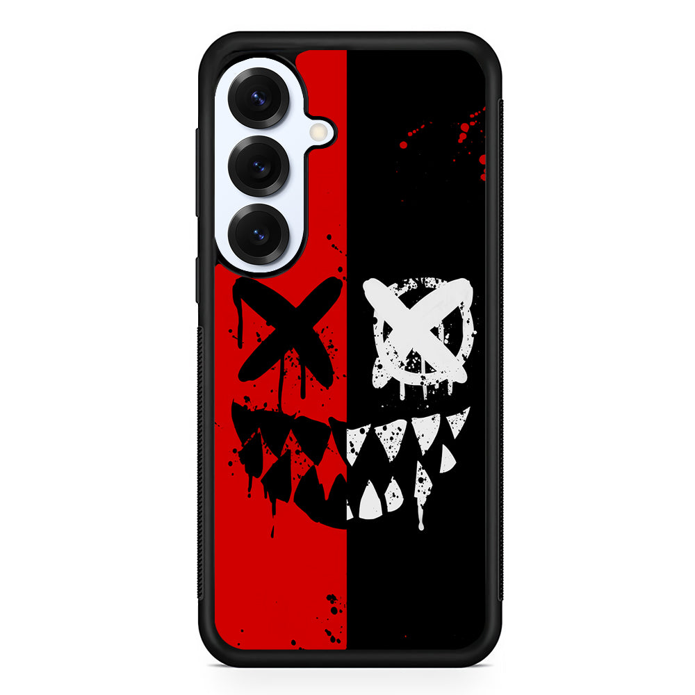 Bad Smiley Face Red Black Samsung Galaxy S25 Plus Case | Slim Rubber Cover for Samsung Galaxy S25 Plus