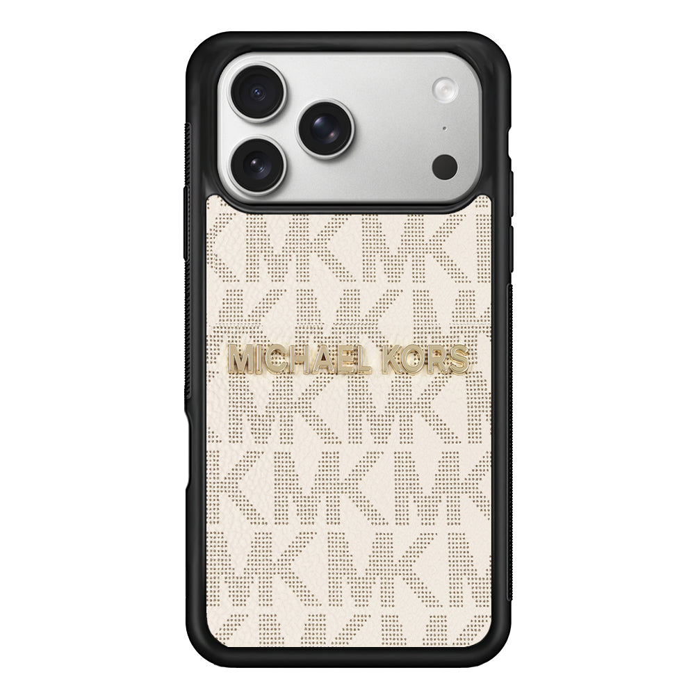 Michael Kors White Pattern iPhone 17 Pro Case | Slim Rubber Case for iPhone 17 Pro