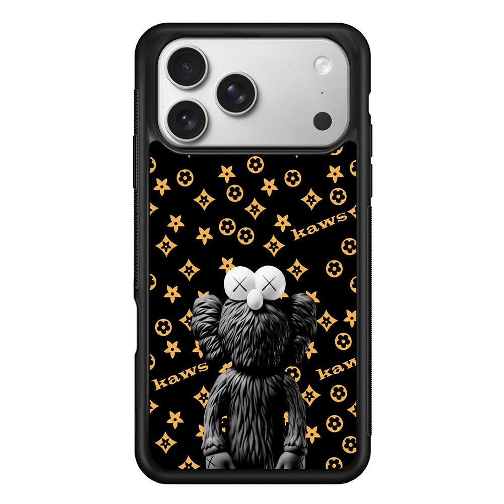 Louis Vuitton X Kaws Black Background iPhone 17 Pro Case | Slim Rubber Case for iPhone 17 Pro