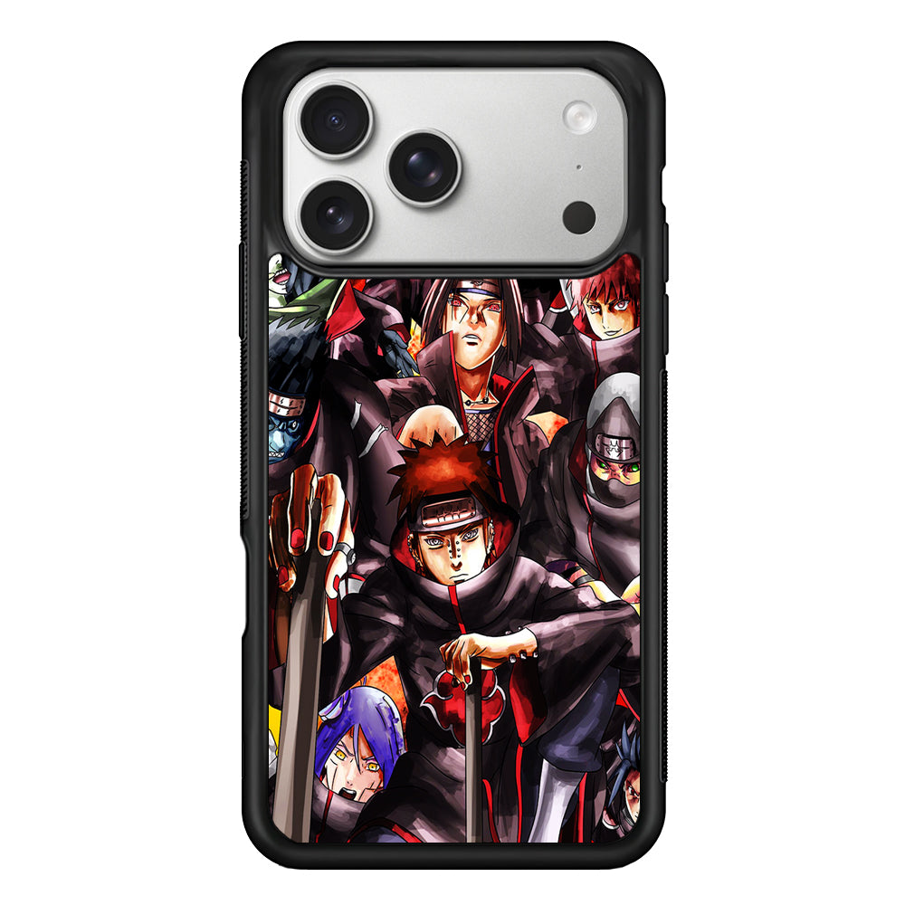 Naruto Akatsuki Full Team iPhone 17 Pro Case | Slim Rubber Case for iPhone 17 Pro