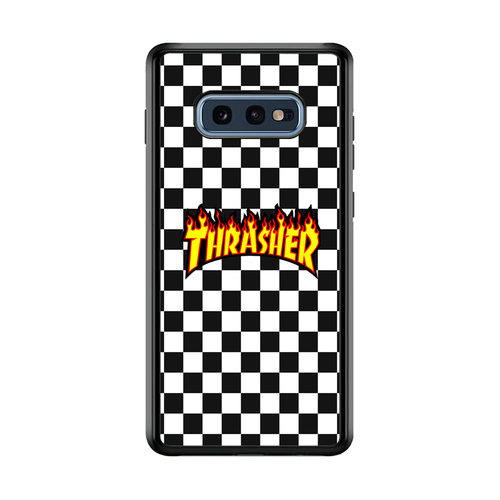 Thrasher Chess Pattern Samsung Galaxy S10E Case | Slim Rubber Case for Samsung Galaxy S10E