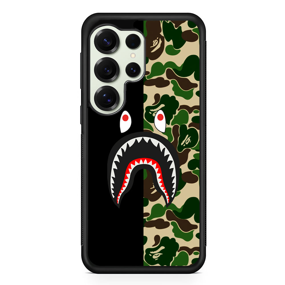 Bape Black Green Camo Samsung Galaxy S25 Ultra Case | Slim Rubber Case for Samsung Galaxy S25 Ultra