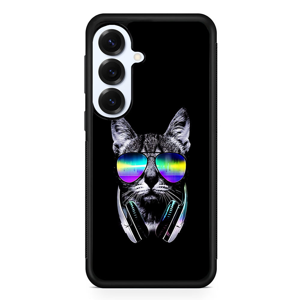 Music Lover Cat DJ Samsung Galaxy S25 Plus Case | Slim Rubber Cover for Samsung Galaxy S25 Plus