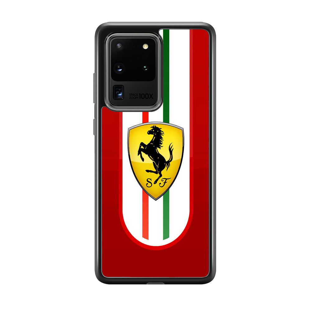 Ferrari Logo Red Samsung Galaxy S20 Ultra Case | Slim Rubber Case for Samsung Galaxy S20 Ultra