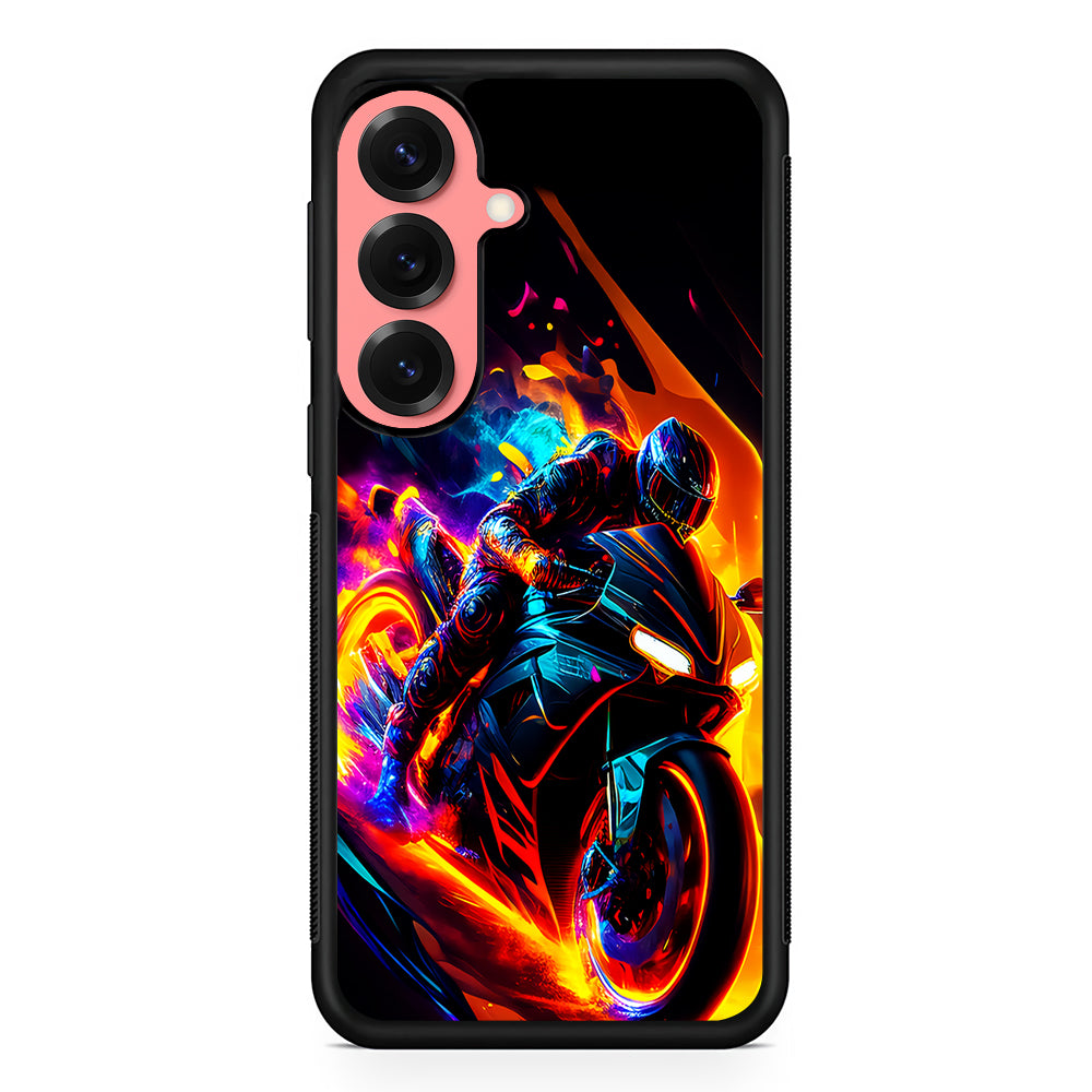 The Neon Cyber Ride Motorbike Samsung Galaxy S25 Case | Protective Case for Samsung Galaxy S25