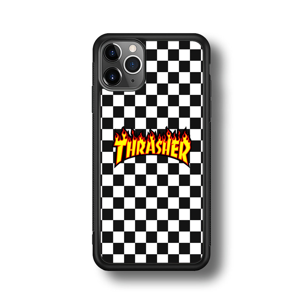 Thrasher Chess Pattern iPhone 11 Pro Max Case | Slim Rubber Case for iPhone 11 Pro Max
