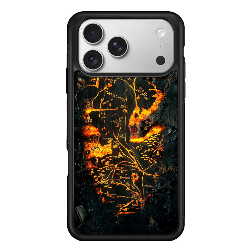 House of Dragon Fire Table Map iPhone 17 Pro Case | Slim Rubber Case for iPhone 17 Pro