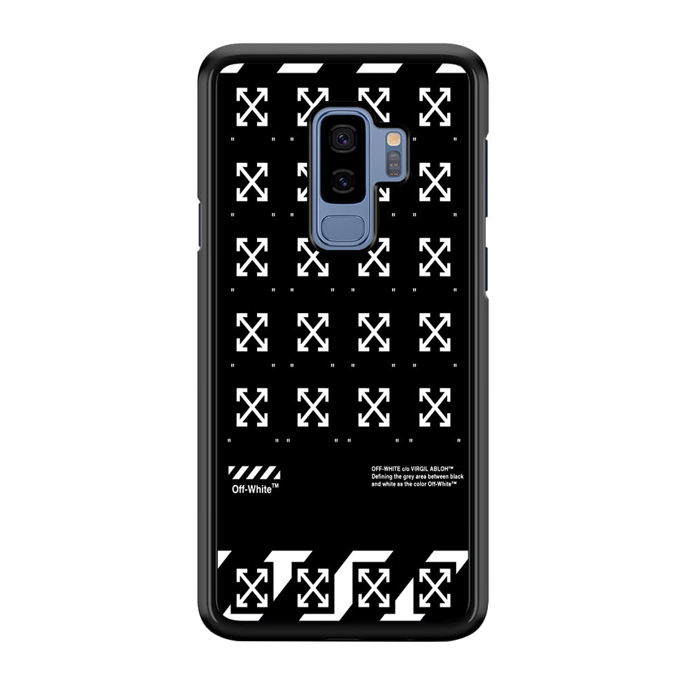 Off White Logo Black Pattern Samsung Galaxy S9 Plus Case | Slim Rubber Case for Samsung Galaxy S9 Plus