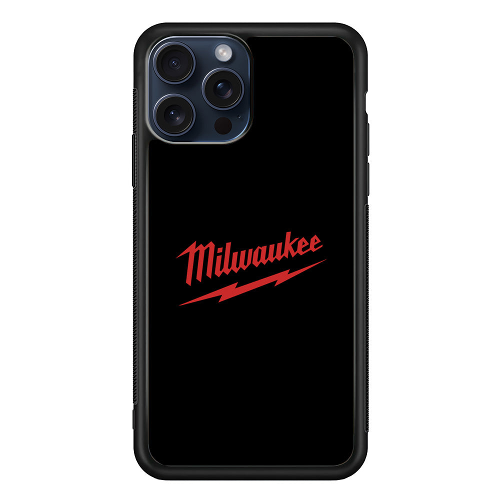 Milwaukee Tool Black Background iPhone 15 Pro Max Case | Slim Rubber Case for iPhone 15 Pro Max