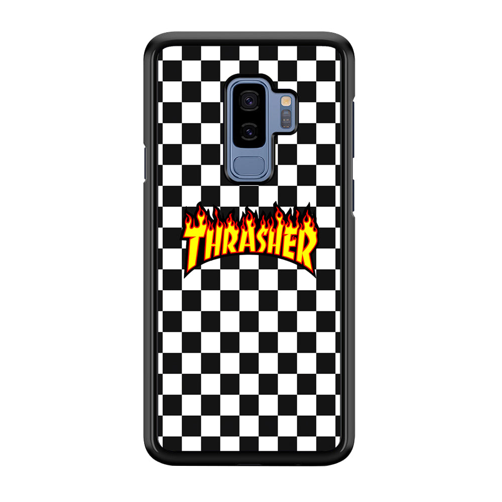 Thrasher Chess Pattern Samsung Galaxy S9 Plus Case | Slim Rubber Case for Samsung Galaxy S9 Plus
