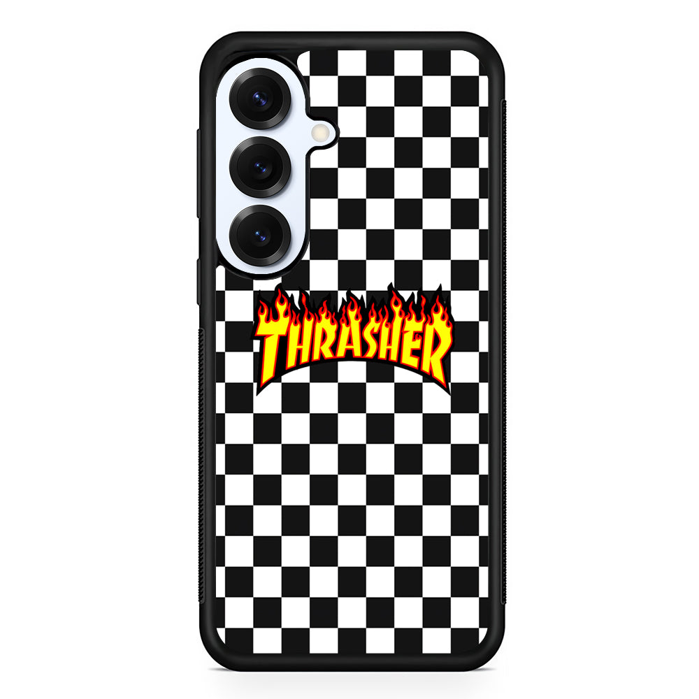 Thrasher Chess Pattern Samsung Galaxy S25 Plus Case | Slim Rubber Case for Samsung Galaxy S25 Plus