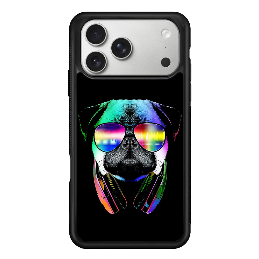 Music Love Pug DJ iPhone 17 Pro Case | Slim Rubber Case for iPhone 17 Pro