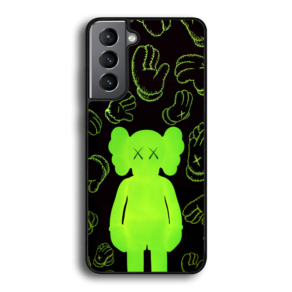 Kaws Doll Glowing Green Samsung Galaxy S21 Plus Case | Slim Rubber Case for Samsung Galaxy S21 Plus