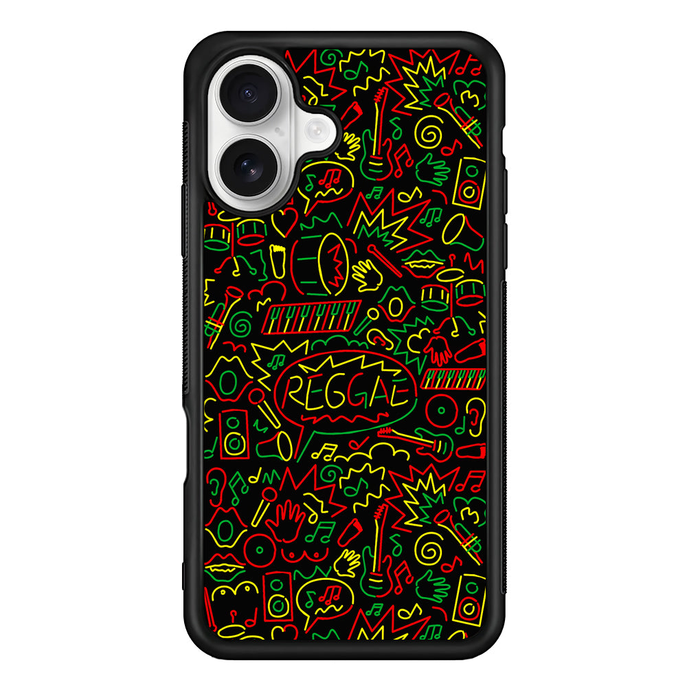 Reggae Music Rasta Art iPhone 16 Plus Case | Durable Protective Rubber Cover