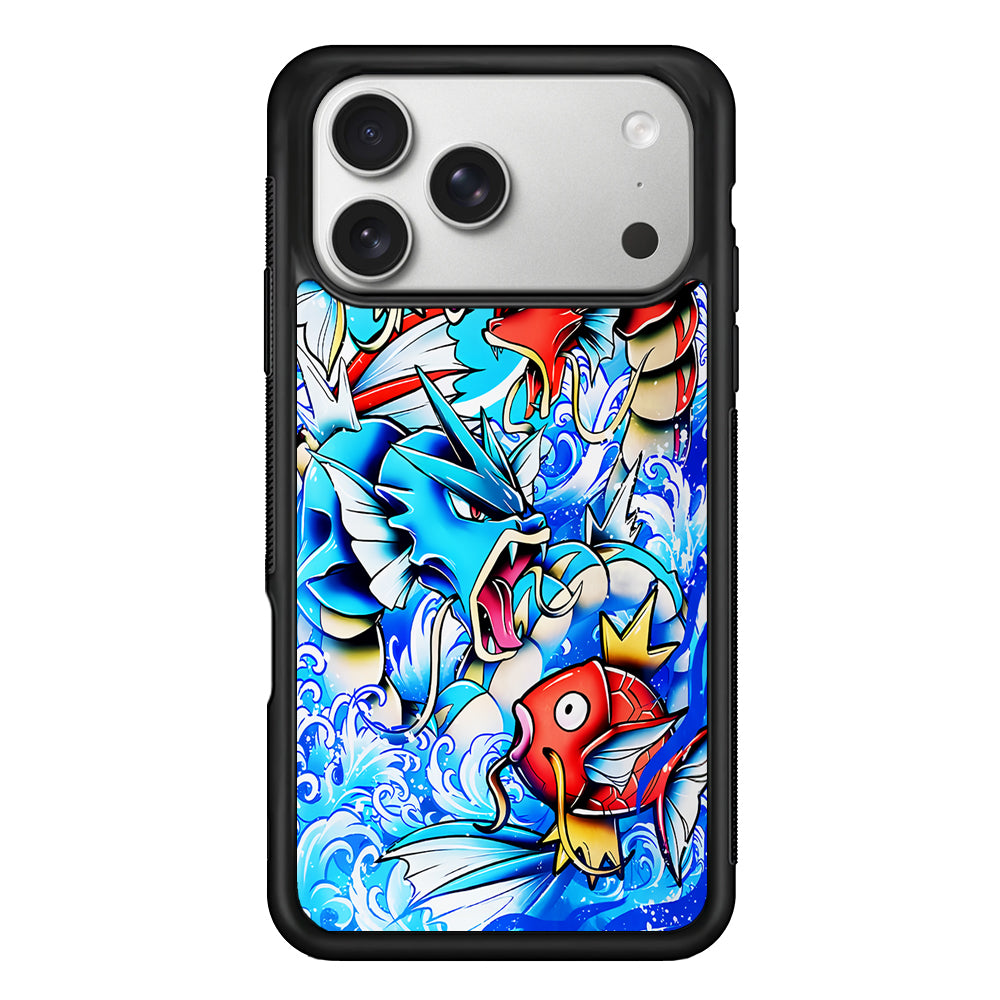 Pokemon Gyrados Magikarp iPhone 17 Pro Case | Slim Rubber Case for iPhone 17 Pro