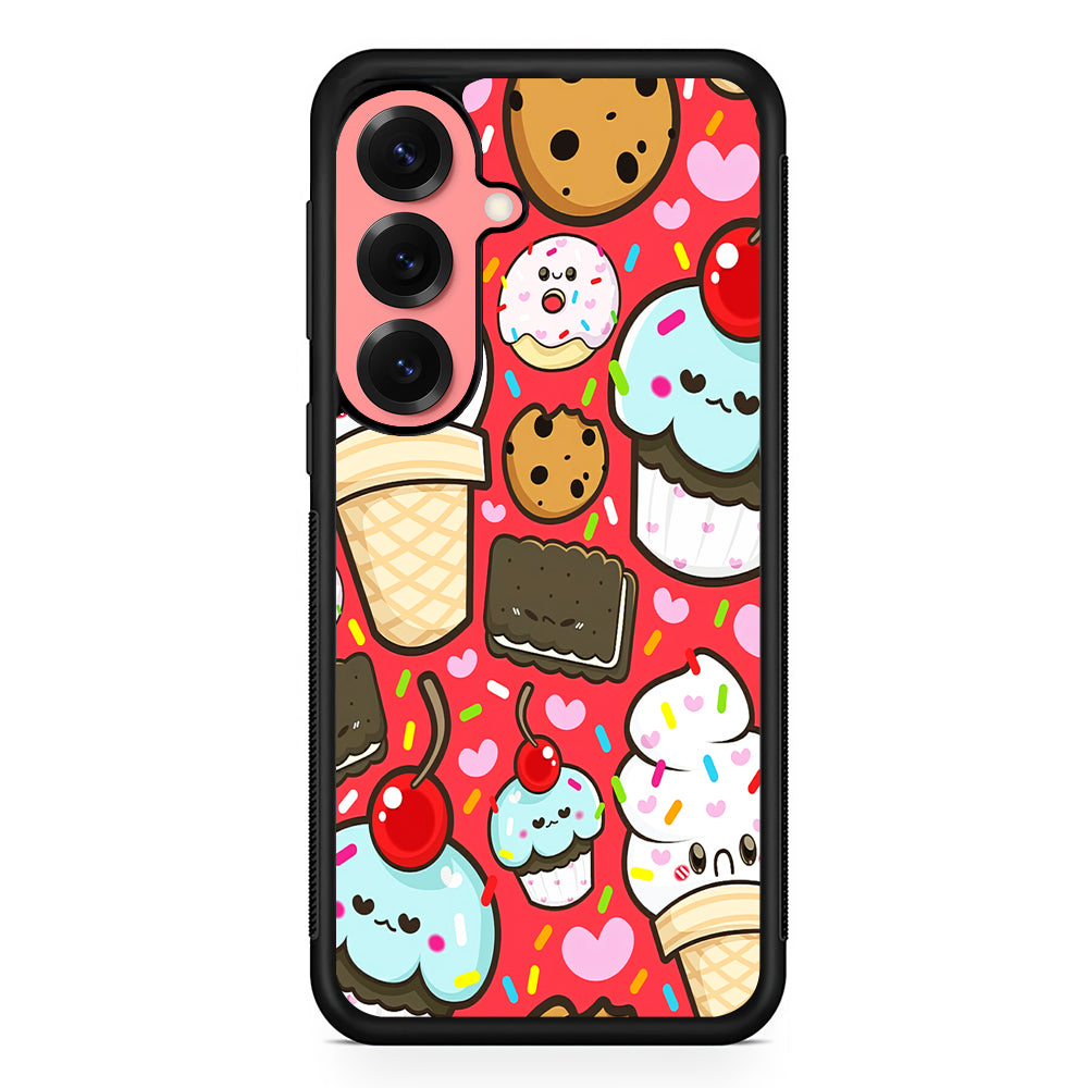 Cute Desserts Cupcake Samsung Galaxy S25 Case | Protective Case for Samsung Galaxy S25