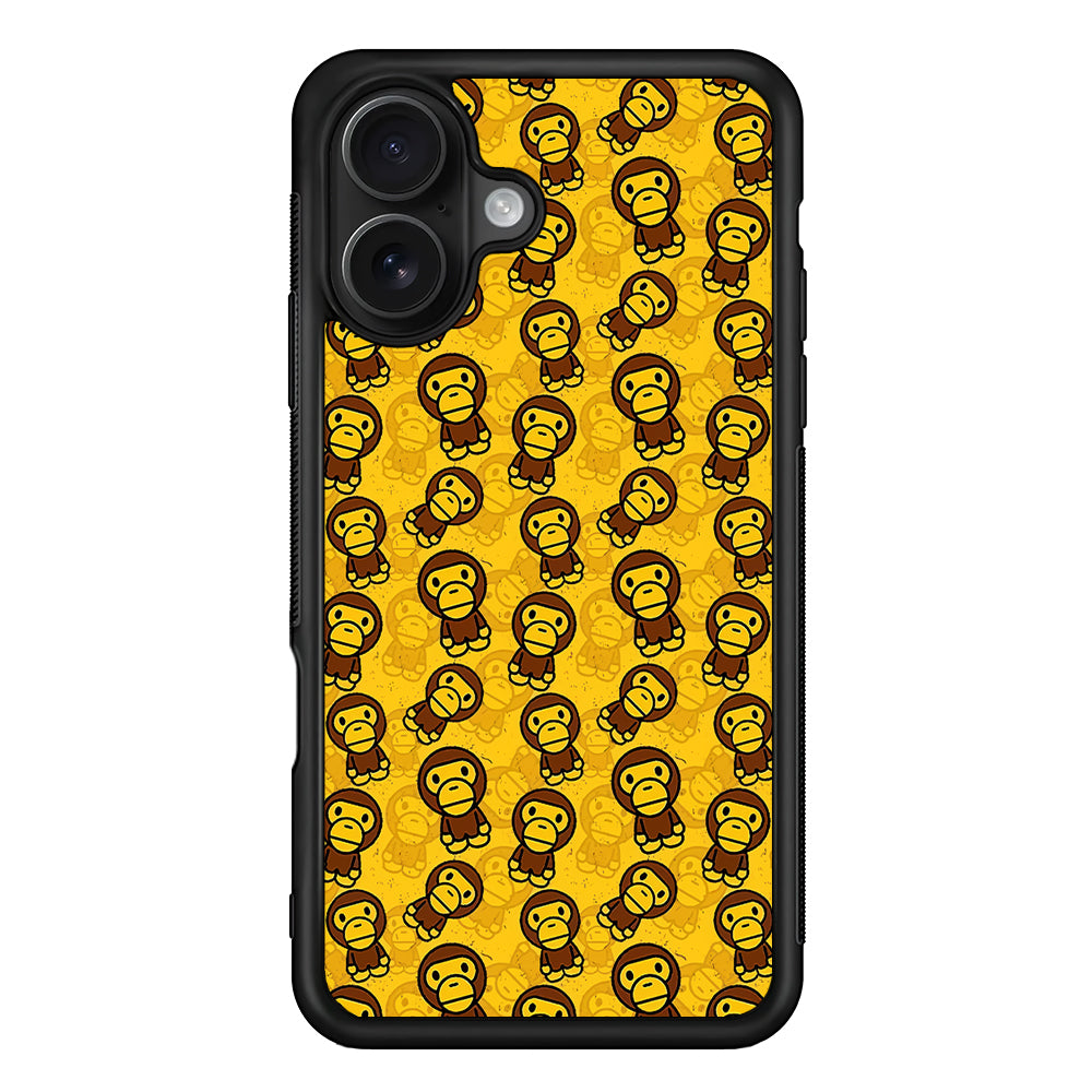 Bape Baby Milo Pattern iPhone 16 Case | Slim Rubber Case for iPhone 16