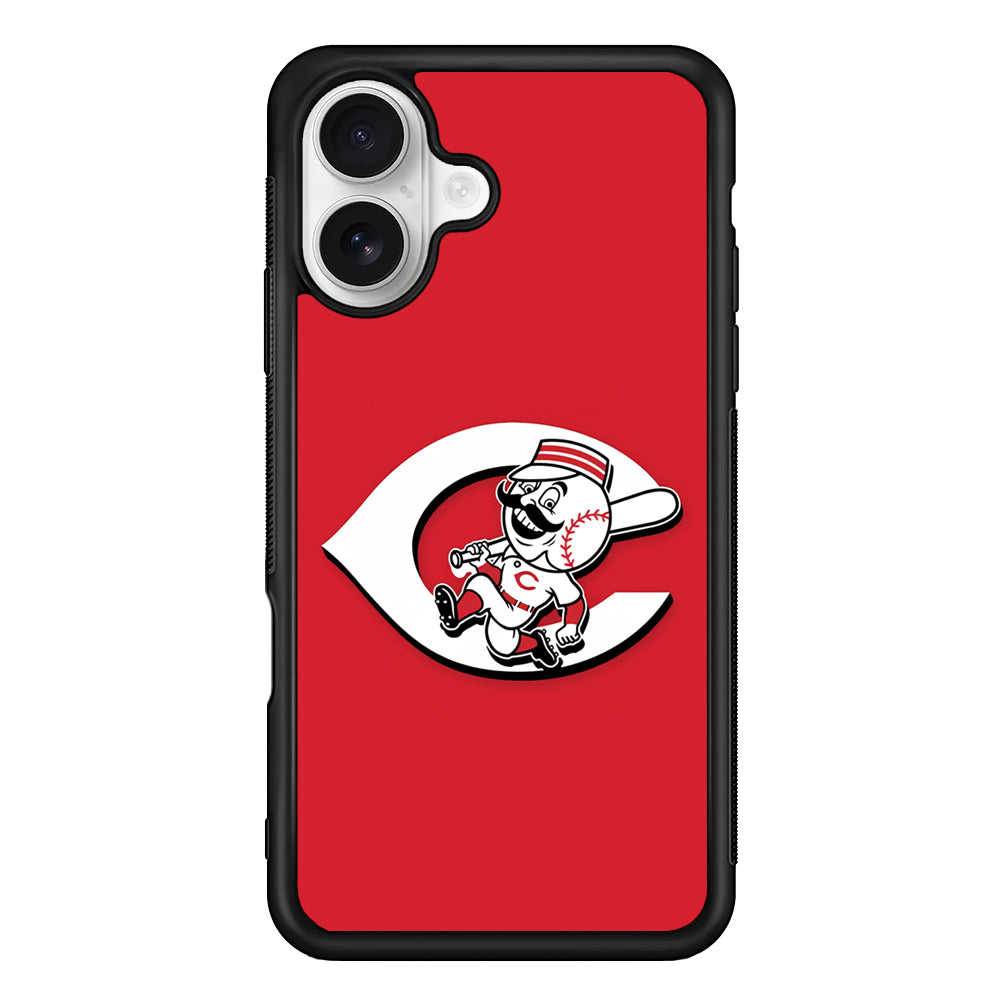 Cincinnati Reds Logo iPhone 16 Plus Case | Durable Protective Rubber Cover