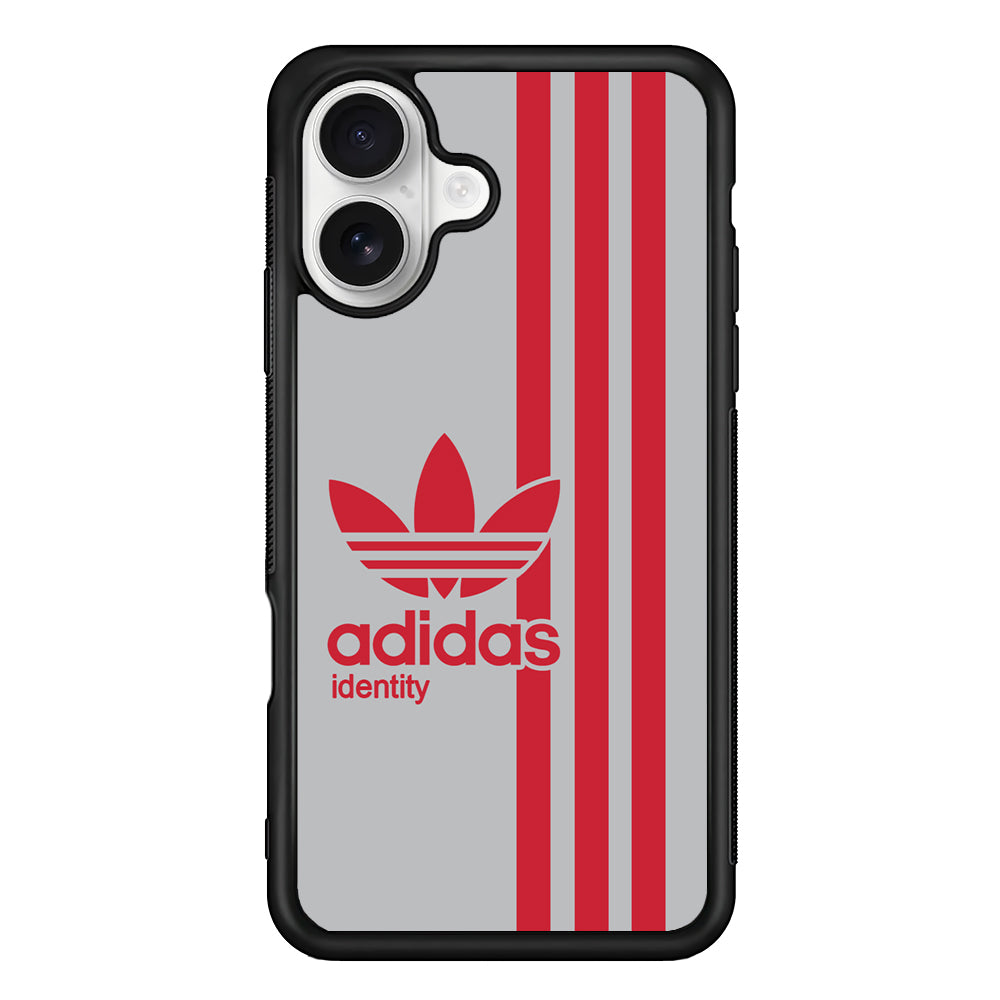 Adidas Red Identity iPhone 16 Plus Case – Slim Fit Protective Phone Case
